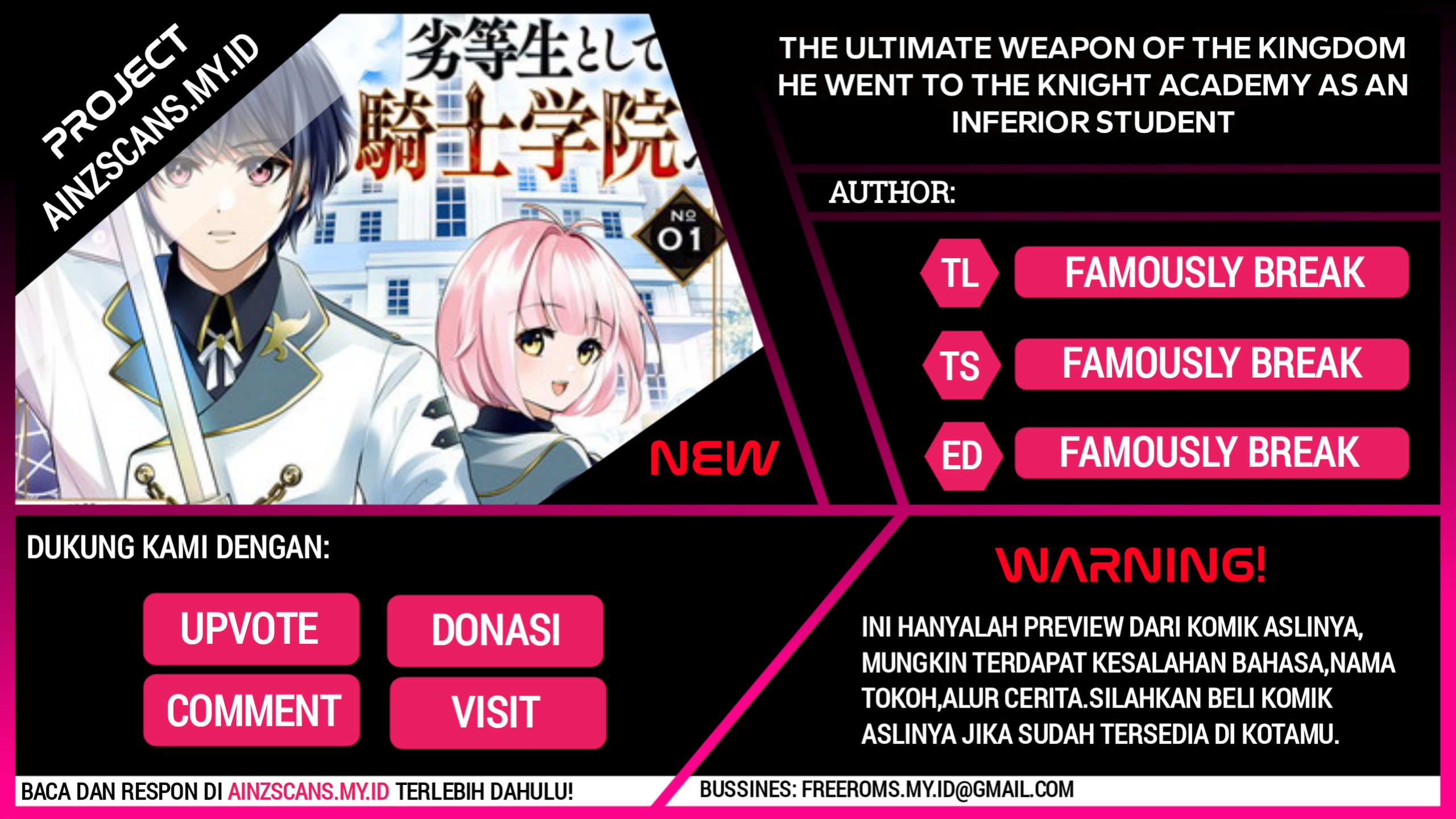 Oukoku No Saishuu Heiki Rettousei To Novel Komik Oukoku no Saishuu Heiki, Rettousei to shite Kishi Gakuin e
