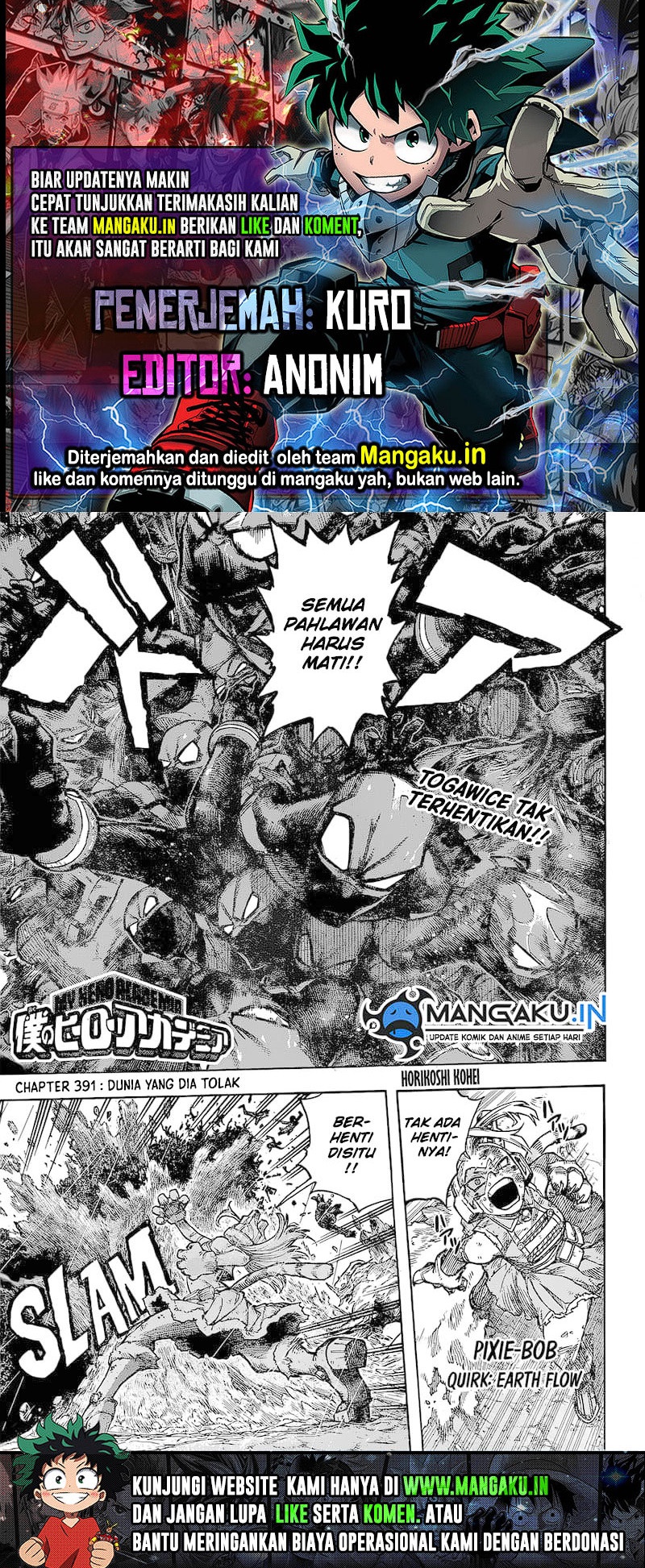 Komik Boku no Hero Academia Chapter 391 Bahasa Indonesia - KomikIndo